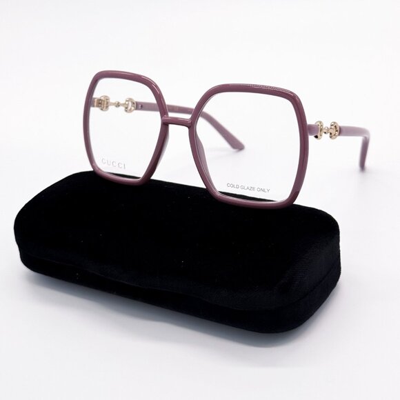 NEW GUCCI GG0890O 003 WOMEN PINK EYEGLASSES GUCCI - Picture 1 of 12